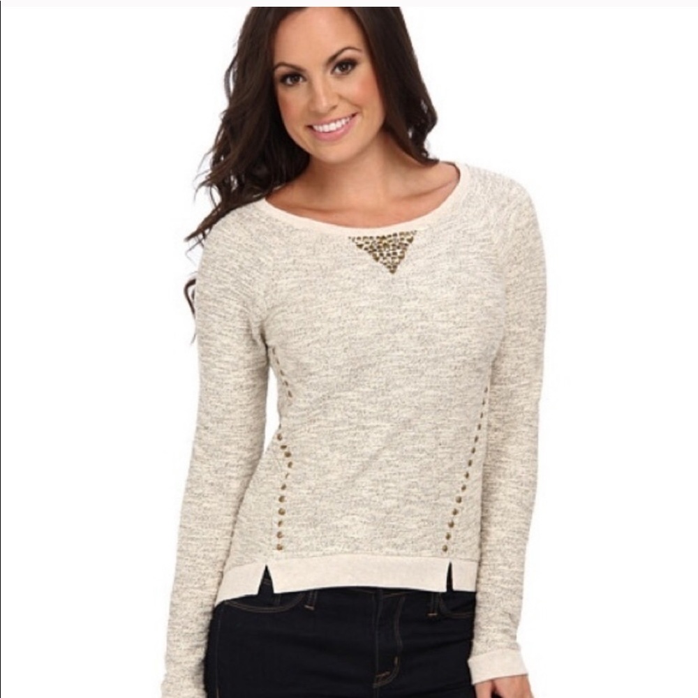 Lucky Brand Lotus Sparkly Embellished Sweater L